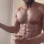 Verbal bearded black dude having a huge orgasm in front of the web camera