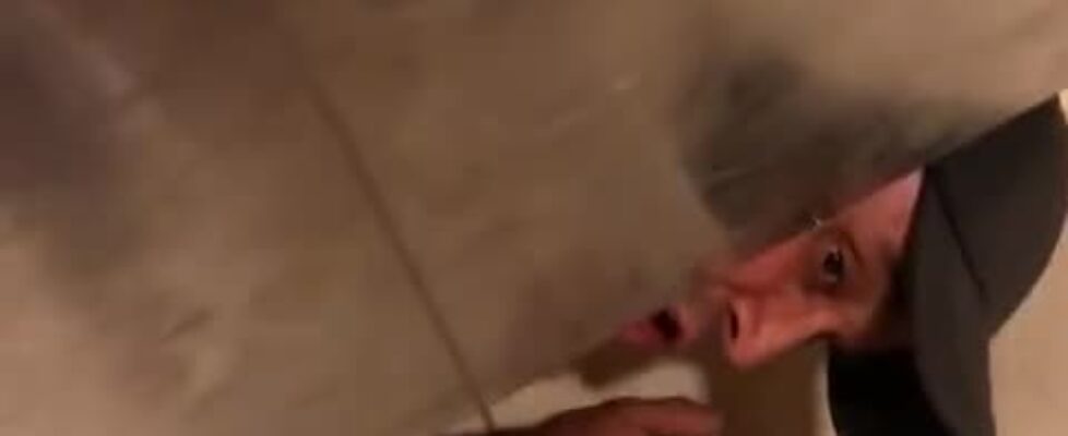 Gay dude spying on me in the bathroom while i masturbate