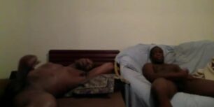 Str8 buddies jerking together while watching porn