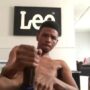 Big dick slim black rubbing one out