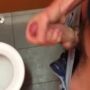 Shooting a huge load in a public toilet