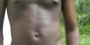 Young haitian wanking his cock outdoor