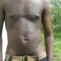 Young haitian wanking his cock outdoor