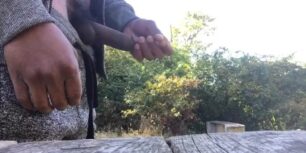 Rubbing my cock at the park