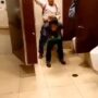 Two horny young latinos fucking in a public bathroom