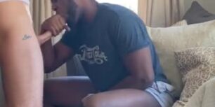 Hung black jock gets face fucked by his white roommate