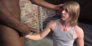 Young blond dude fucking his black cell made