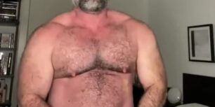 Big hairy bear jerking off