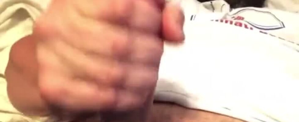 Hot guy rubbing his huge delicious cock