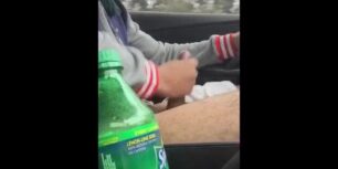 Stroking off my thick dick in the car