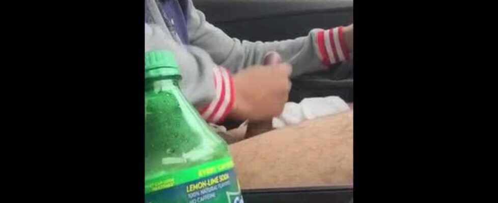 Stroking off my thick dick in the car