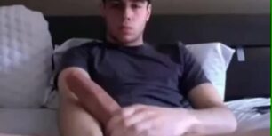 Twink shows off his delicious big meaty cock