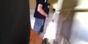 Caught a mature guy masturbating in a public toilet