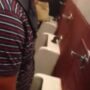 Spying in the urinals big dick pissing