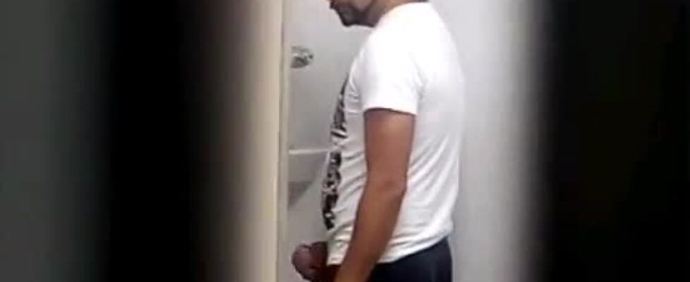 spying on a hot guy jerking off in a public bathroom