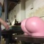 Hairy latin dad fucking a plastic ass toy