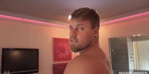 Handsome muscular stud does a solo show