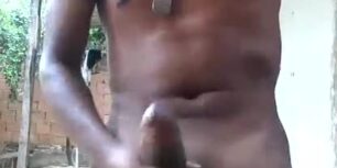 Horny haitian showing his tasty huge cock