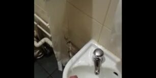 Leaving a huge load on a public bathroom sink