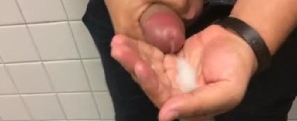 Multiple guys in the public restroom masturbating