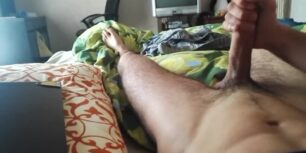 Playing with my hard cock