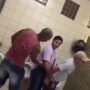 Spying on some horny guys fucking in a public toilet