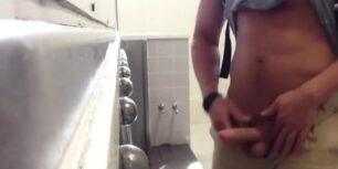 Spying on guys masturbating in the airport bathroom