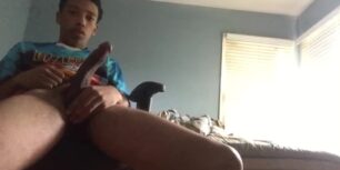 A really big load coming out of my huge dick