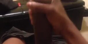 Tasty young black cock shooting a small load