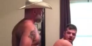 Cowboy daddy fucks slutty stepson