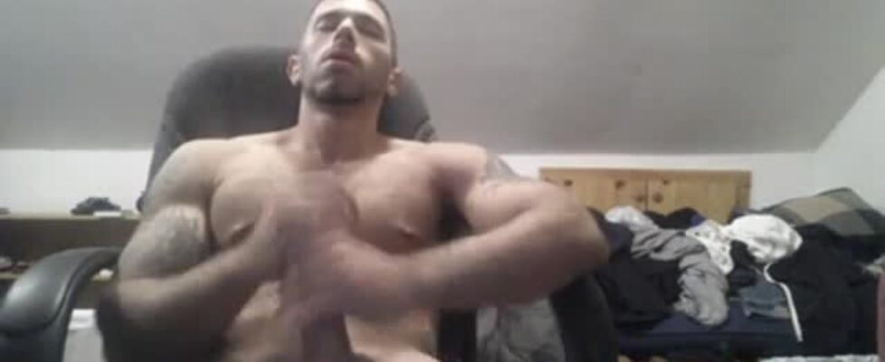 Beautiful stud stroking his big tasty cock