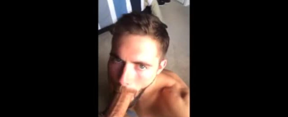 Handsome guy sucking cock