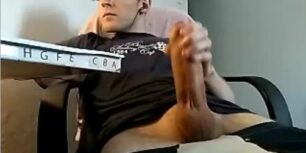 Horny nerd showing his tasty monster