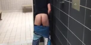 Offers her ass in the gym shower and gets fucked