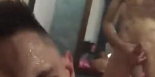 Two horny twink banging each other hard in a hotel room
