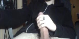 Young dude jerking off in front of the webcam