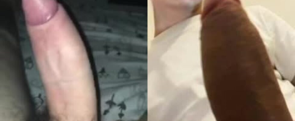 Comparing my huge cock in video chat with a friend