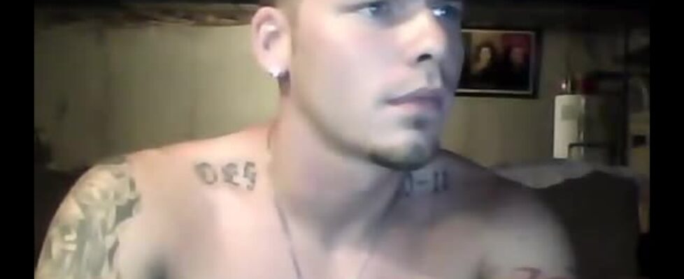 Cute stud masturbates while making a video call