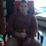 Cute young latino showing his cock in front of the computer
