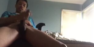 black teen shows his 7 Inches and big load