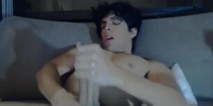 Cute guy dancing and stroking his tasty cock on cam