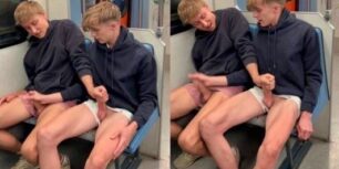 Sebastian coxxx and twink jerk on the train