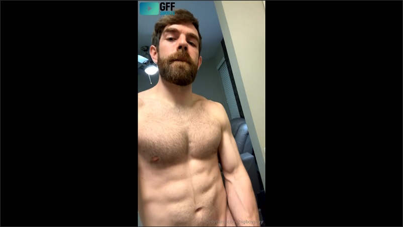 Showing off my muscular body and jerking my big dick till i cum john (bigboyplay)