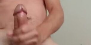 Big cock and huge balls guy shoots a big load