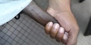 Caught stroking in gym bathroom