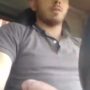 Cute latino trucker slapping his cock