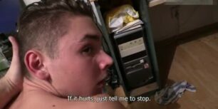 Cute young european guy getting fuck for the first time