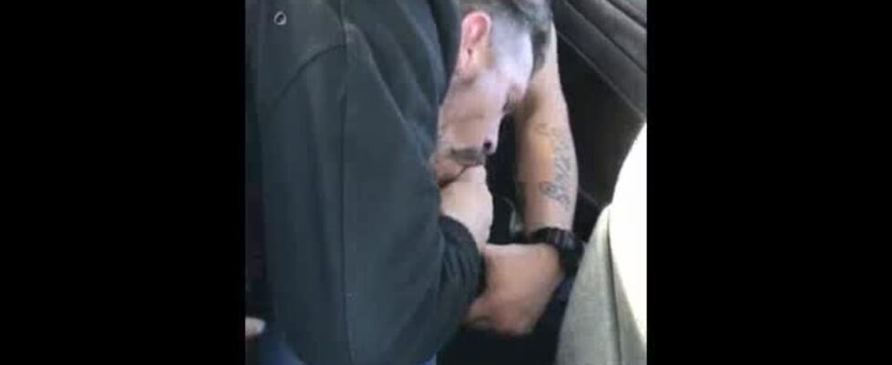 Horny dude getting his cock sucked on the way to work