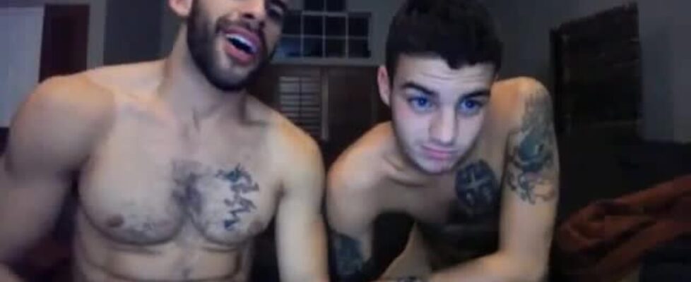 Hot tattooed guys doing a cam sex show
