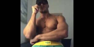 Muscle latino guy showing his tasty fat cock